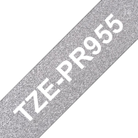 TAPE/TZePR955 24MM WHITE ON SILVER