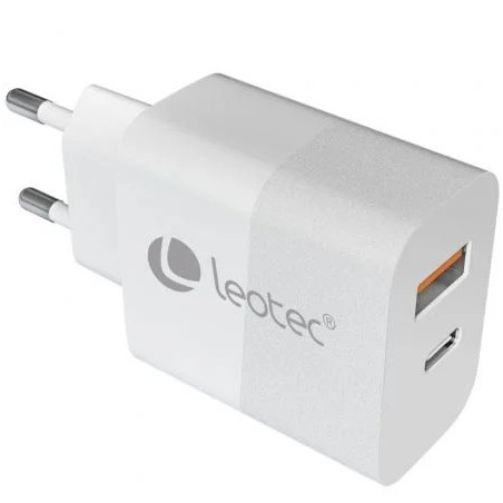 Cargador de Pared GaN Leotec LECSPH30W2W/ 1xUSB Tipo-C/ 1xUS | APLIUM