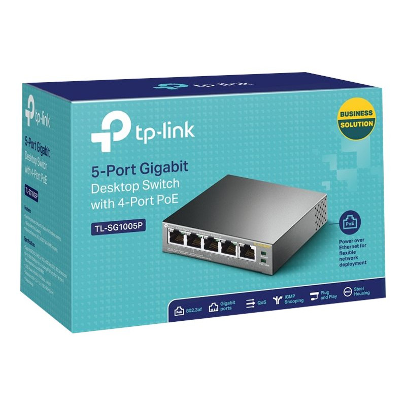 TP-Link - Switch Gigabit de 5 puertos con PoE+ de 4 puertos | APLIUM
