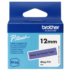 BTAGF31 12MM BLACK ON PURPLE TAPE