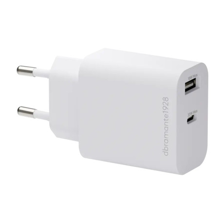 EU Wall Charger USB-C 30W+USB-A 18W WHT