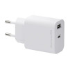 EU Wall Charger USB-C 30W+USB-A 18W WHT