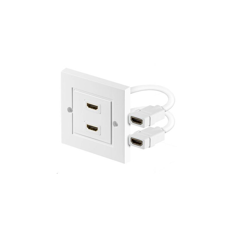 HDMI Wall socket 2 port white