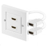 HDMI Wall socket 2 port white