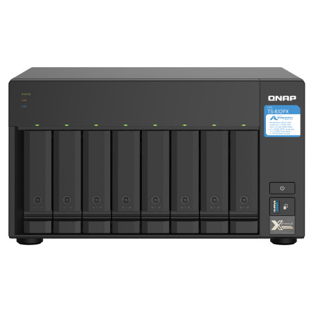 Desktop 8Bay NAS 4GB RAM 2x2.5Gbe Black