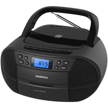 Radio CD Daewoo DW3014/ 4W/ a Pilas/ con Cable/ Negro | APLIUM