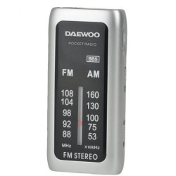 Radio Portátil Daewoo DW1129/ a Pilas/ Plata | APLIUM
