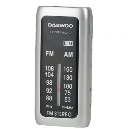 Radio Portátil Daewoo DW1129/ a Pilas/ Plata | APLIUM