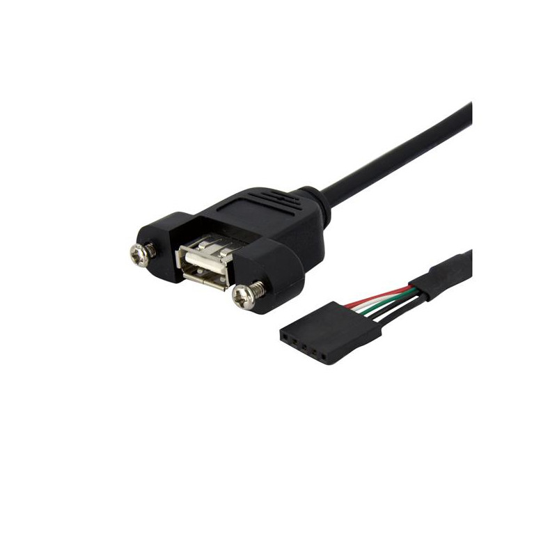 3ft Panel Mount USB A/USB Header Cable