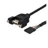 3ft Panel Mount USB A/USB Header Cable