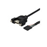 3ft Panel Mount USB A/USB Header Cable
