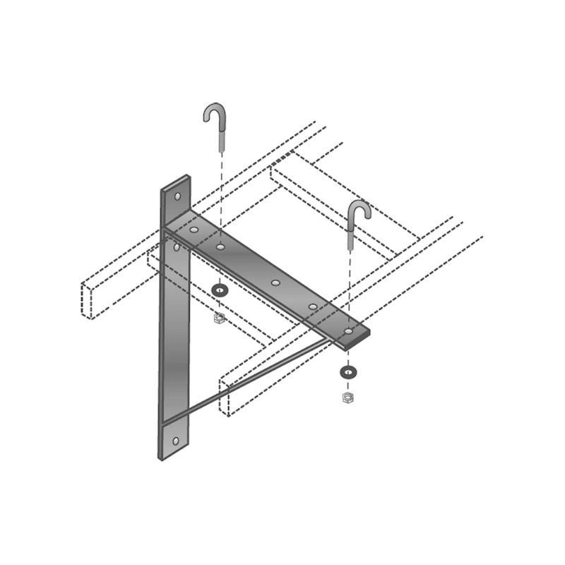 BRACKET BLACK TRIANGULAR