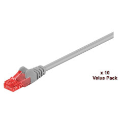 U/UTP CAT6 1M Grey 10 Pack