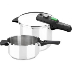 Olla a Presión Rápida Monix Quick M560005/ Ø22cm/ 4+6L/ Acer | APLIUM