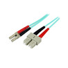 2m 10 Gb Aqua Fiber Patch Cable LC/SC