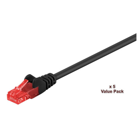 U/UTP CAT6 15M Black 5 PACK