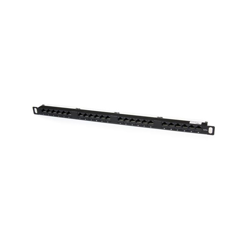 24 Port 0.5U Rackmount Cat5e Patch Panel