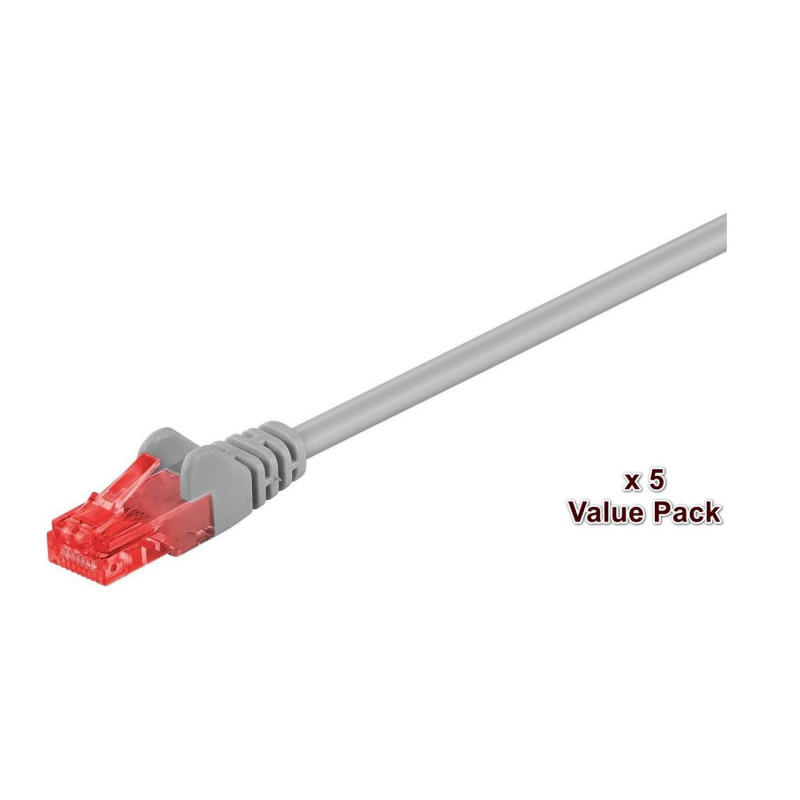 U/UTP CAT6 15M GREY 5 PACK