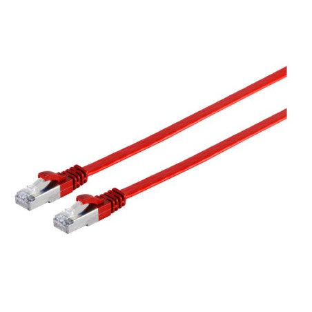 U/FTP CAT6A 0.50M Red Flat