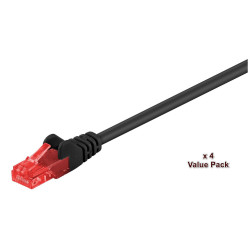 U/UTP CAT6 20M Black 4 PACK