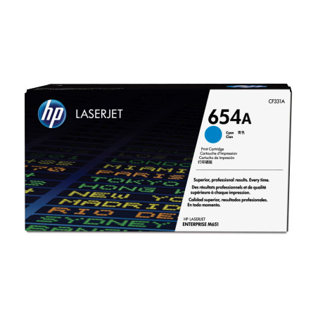 HP Toner/654A Cyan LaserJet Cartridge