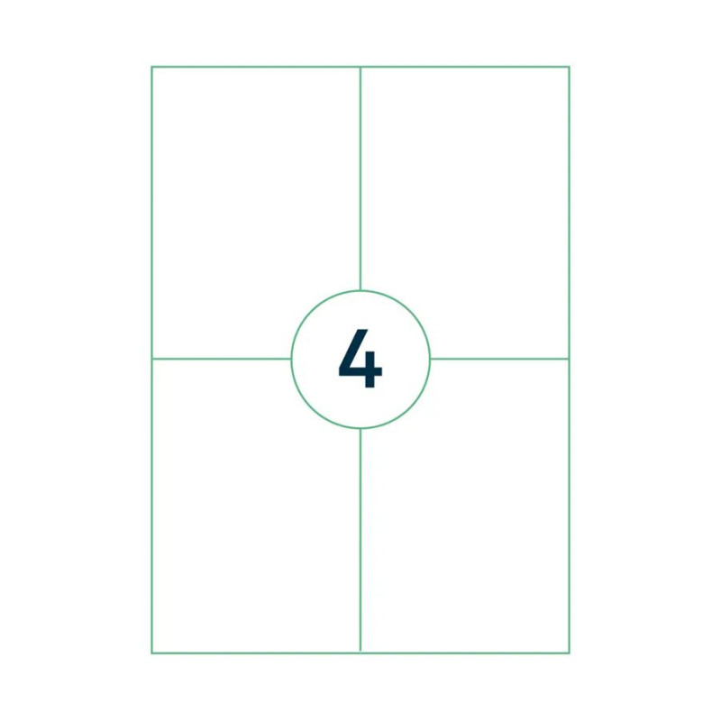A4 label 105x148 mm. 4 labels