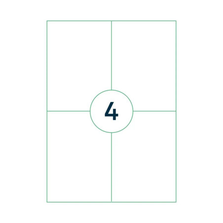 A4 label 105x148 mm. 4 labels