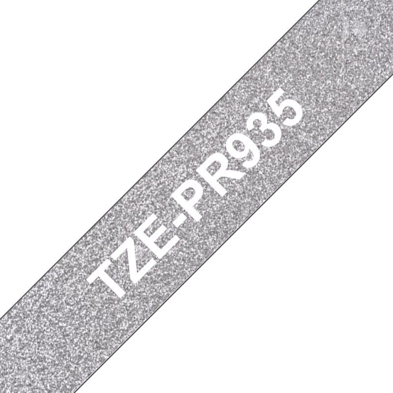 TAPE/TZePR935 12MM WHITE ON SILVER