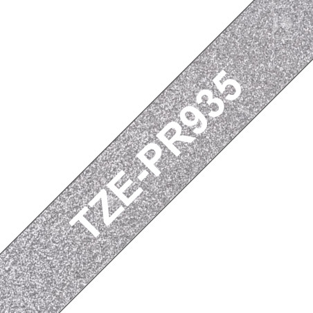 TAPE/TZePR935 12MM WHITE ON SILVER