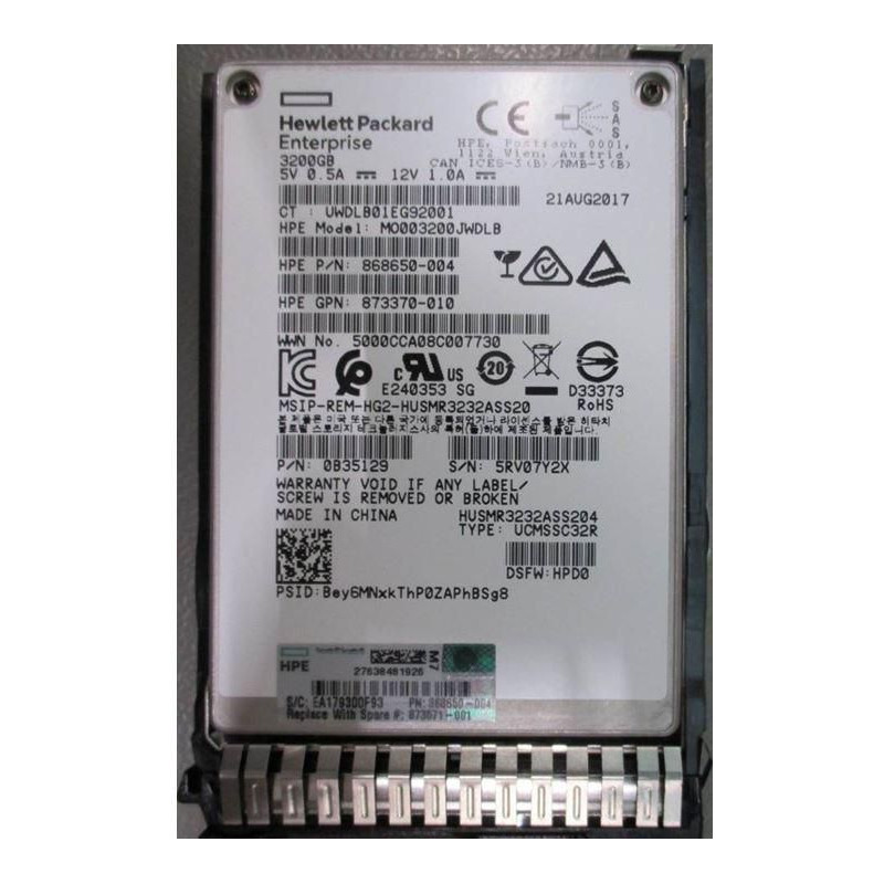 3.2TB SAS 12G SFF SC DS MU SSD