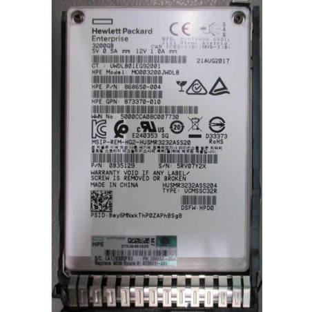 3.2TB SAS 12G SFF SC DS MU SSD