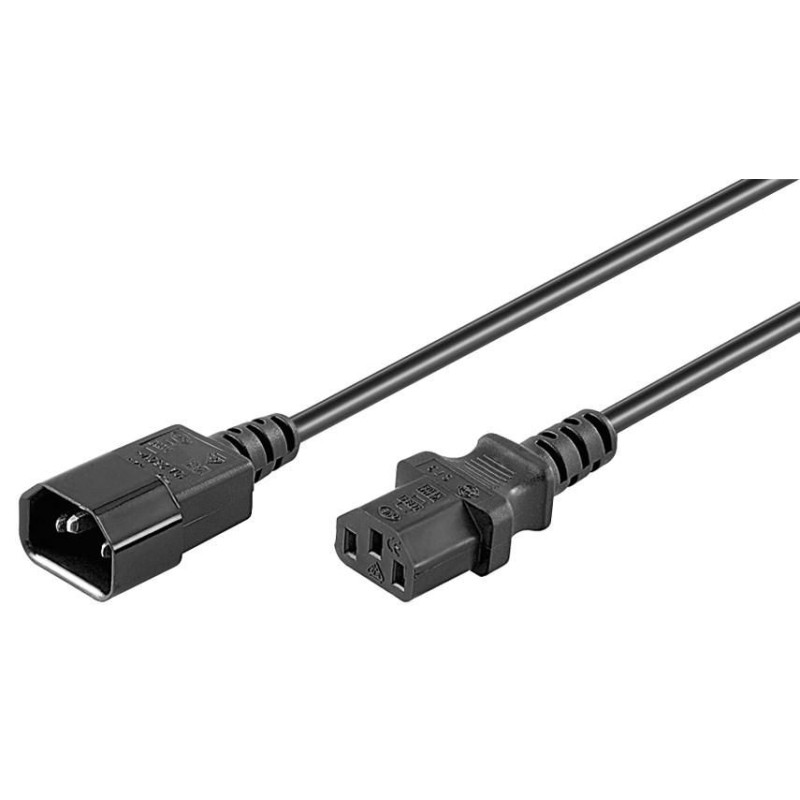 Power Cord C13-C14 0.5m Black