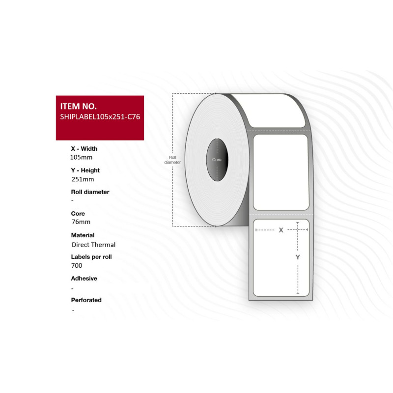 Ship-label 105 x 251mm, Core
