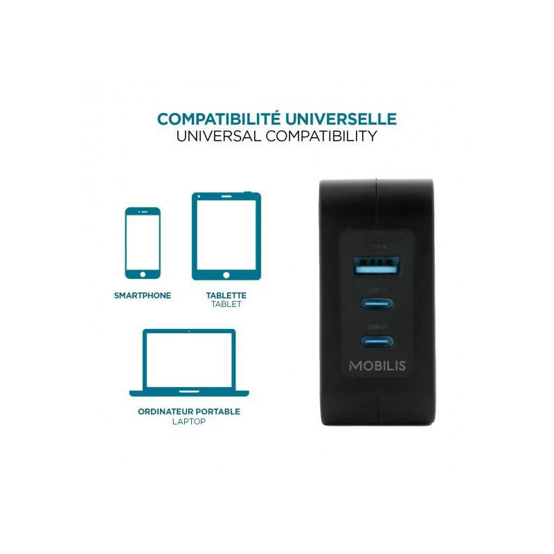 Wall Charger - 100 W - 2 USB C + 1 USB A Gan + Cable - 2M - | APLIUM
