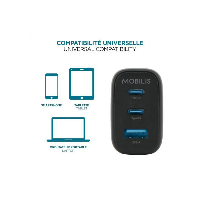 Wall Charger - 65W - 2 USB C + 1 USB A - Gan | APLIUM