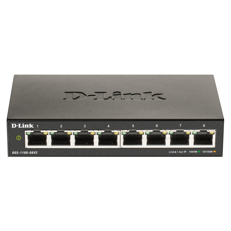 DGS-1100-08V2/E 8-Port Gigabit Smart Man