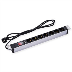 19" 1UH, PDU 7 - way Socket,