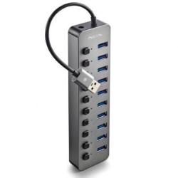 Hub USB NGS IHUB10/ 10xUSB 3.0/ Gris | APLIUM