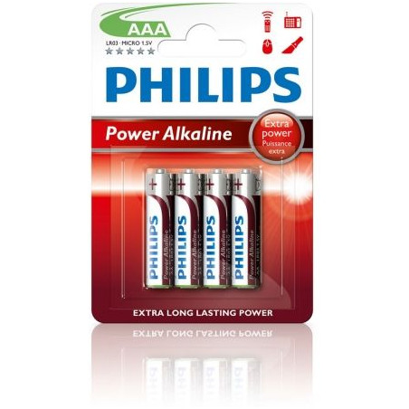 Pack de 4 Pilas AAA Philips LR03P4B/10/ 1.5V/ Alcalinas | APLIUM