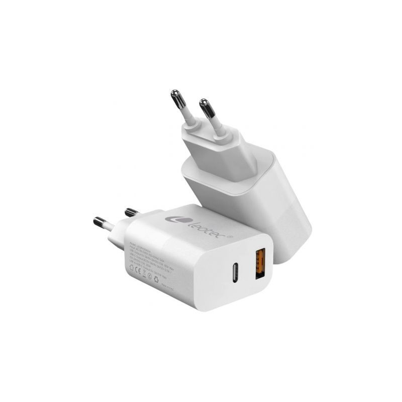 Cargador de Pared Leotec LECSPH20W2W2/ 1xUSB Tipo-C/ 1xUSB/ | APLIUM