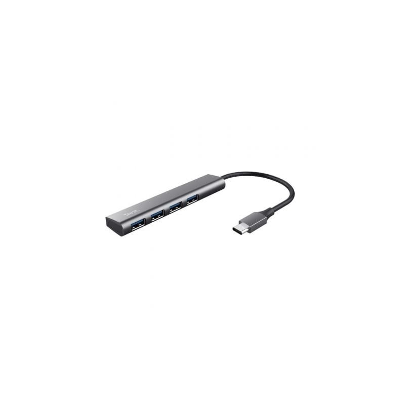 Hub USB Tipo-C Trust Halyx/ 4xUSB/ Gris | APLIUM