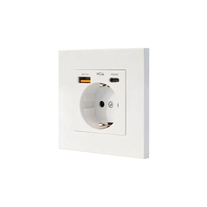 Roseta de Pared Nanocable 10 35 0011/ 1 Schuko/ 1 USB Tipo-C | APLIUM