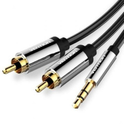 3.5MM Male To 2RCA Male Audio C Able 5M Black Metal Type | APLIUM