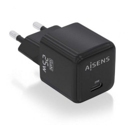 Cargador de Pared GaN Aisens ASCH-25W1P013-BK/ 1xUSB Tipo-C/ | APLIUM