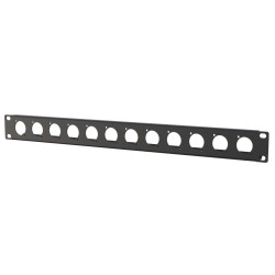 1U rack panel with 12 holes