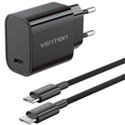 Cargador de Pared GaN Vention G18B0-EU/ 1xUSB Tipo-C + Cable | APLIUM