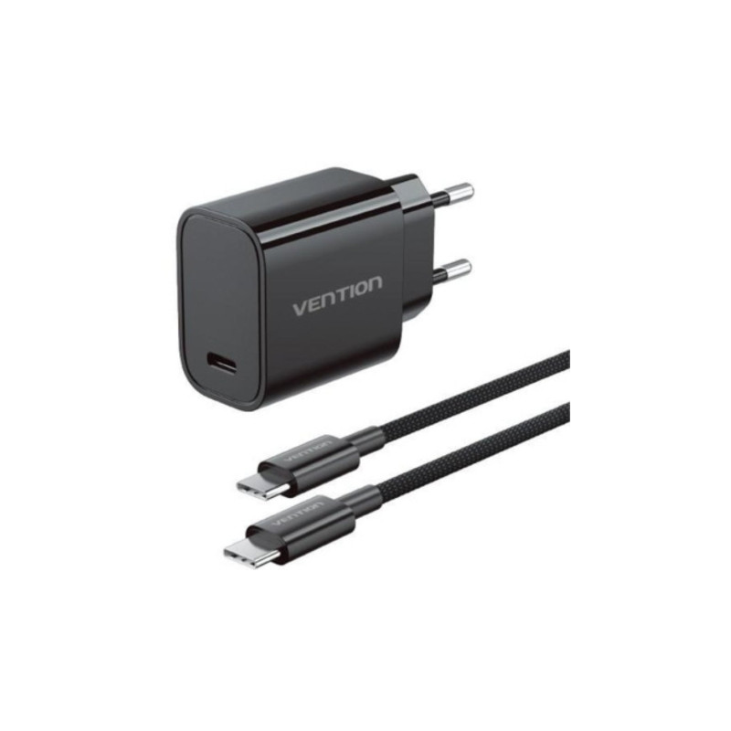 Cargador de Pared GaN Vention G18B0-EU/ 1xUSB Tipo-C + Cable | APLIUM