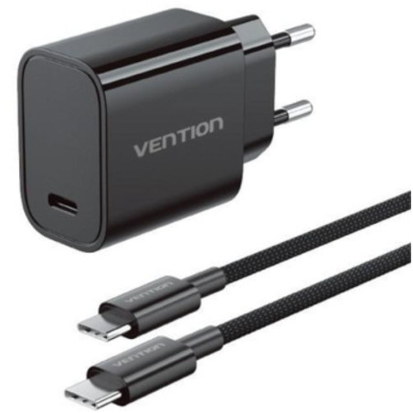 Cargador de Pared GaN Vention G18B0-EU/ 1xUSB Tipo-C + Cable | APLIUM