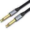 Cotton Braided 6.35MM Ts Audio Cable 1.5M Gray Aluminum | APLIUM