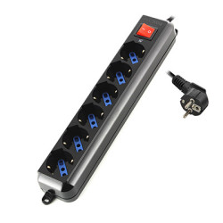 Ewent EW3924 base múltiple 1,5 m 6 salidas AC Negro | APLIUM